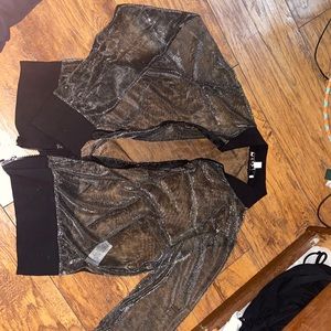 Silver mesh zip up jacket .